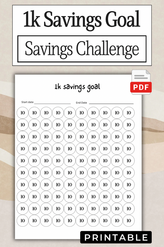 Financial Savings Journal | $1K Money Challenge