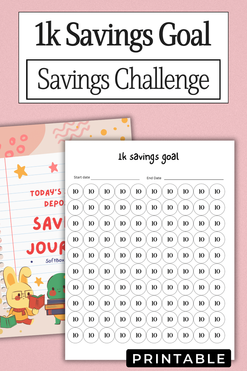 Financial Savings Journal | $1K Money Challenge